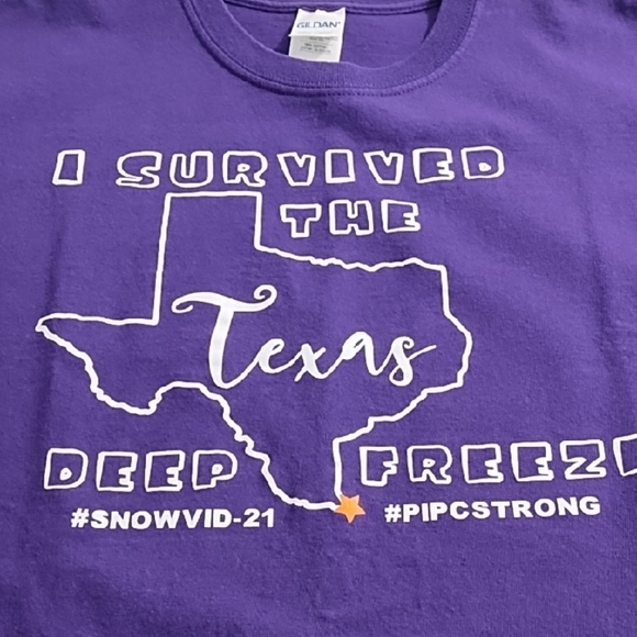 Collectors I survived Texas Deep Freez Purple Short Sleeve Tee with Bold Graphic - Picture 7 of 8